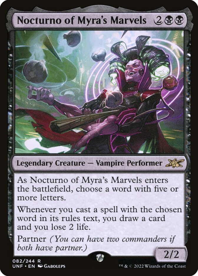 Nocturno of Myra's Marvels, Unfinity · 082/244
