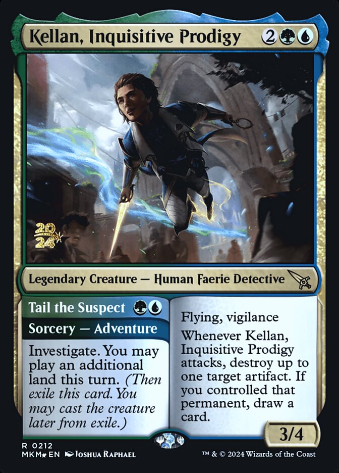 Kellan, Inquisitive Prodigy // Tail the Suspect, Murders at Karlov Manor Promos · 0212