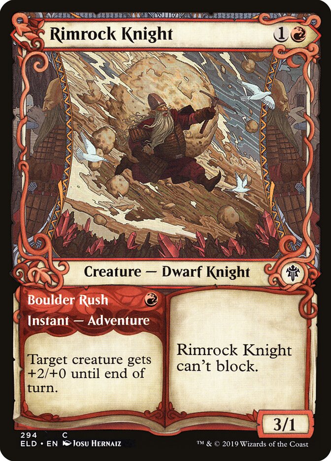 Rimrock Knight // Boulder Rush, Throne of Eldraine · 294