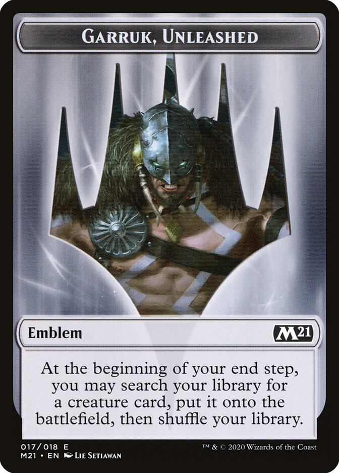 Garruk, Unleashed Emblem, Core Set 2021 Tokens · 017
