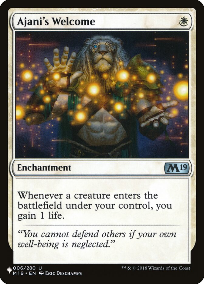 Ajani's Welcome, The List · m19-6