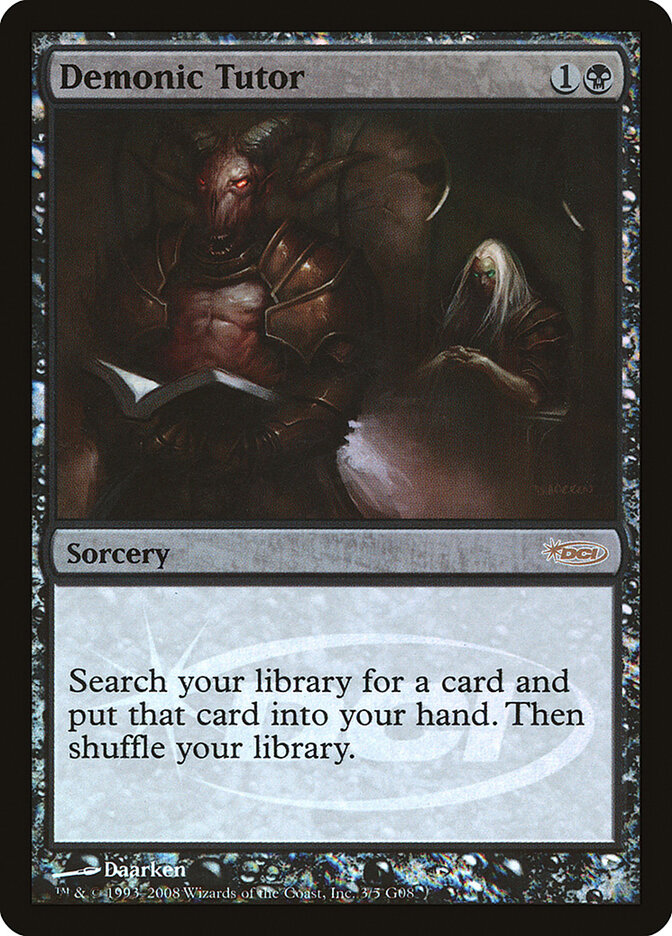 Demonic Tutor, Judge Gift Cards 2008 · 3/5
