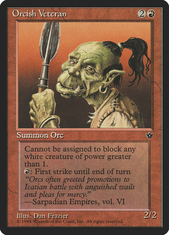 Orcish Veteran, Fallen Empires · 62b