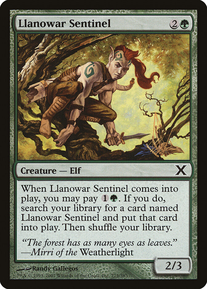 Llanowar Sentinel, Tenth Edition · 275/383