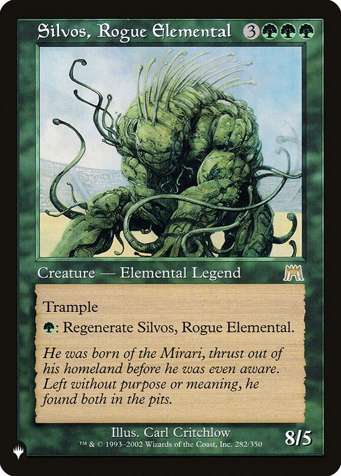 Silvos, Rogue Elemental, The List · ons-282