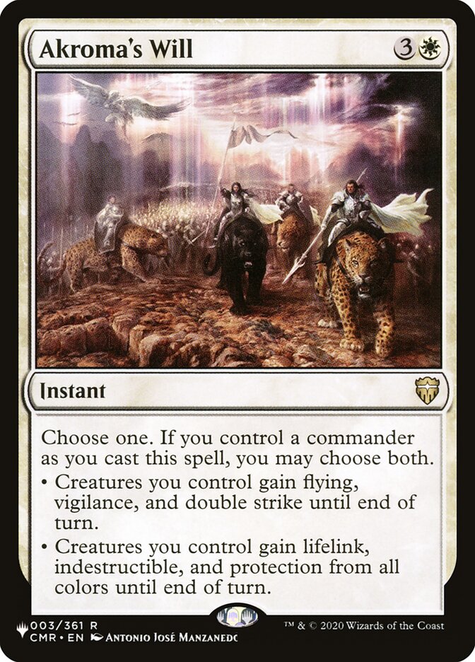 Akroma's Will, The List · cmr-3