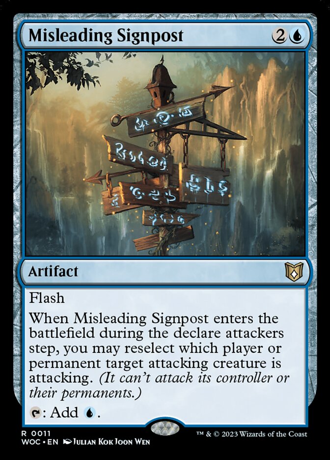 Misleading Signpost, Wilds of Eldraine Commander · 0011