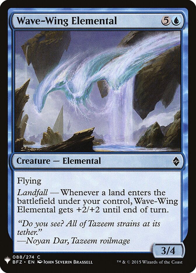 Wave-Wing Elemental, The List · bfz-88