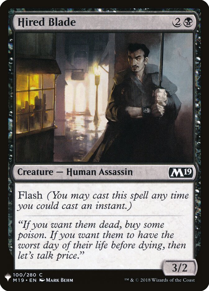 Hired Blade, The List · m19-100