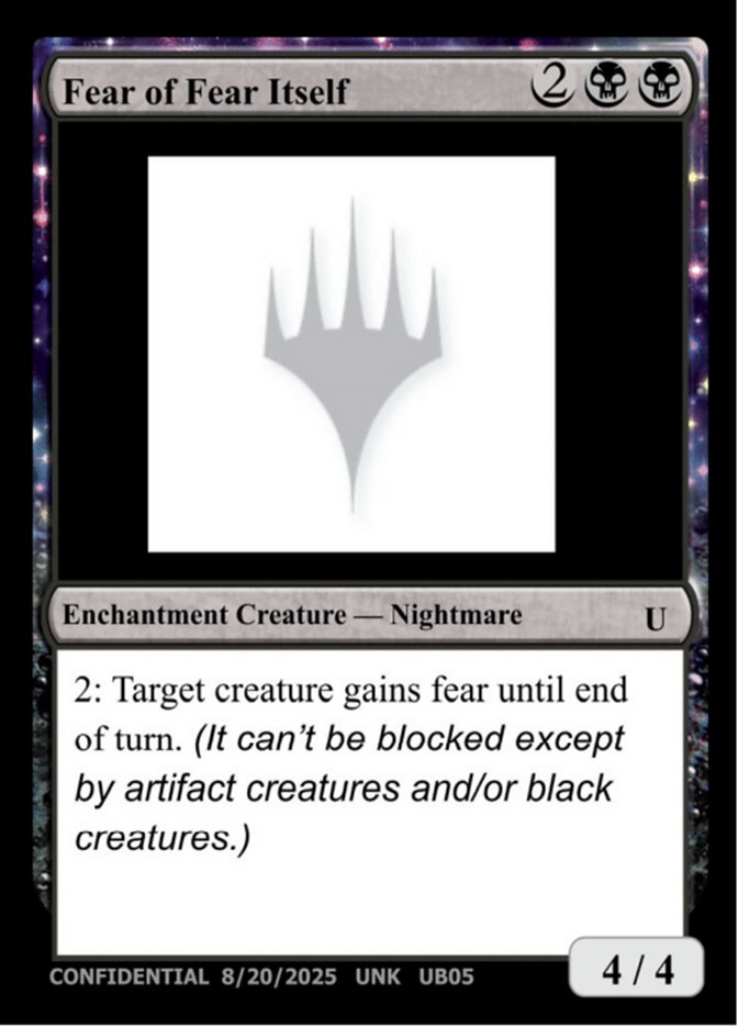 Fear of Fear Itself, Unknown Event · ub05a