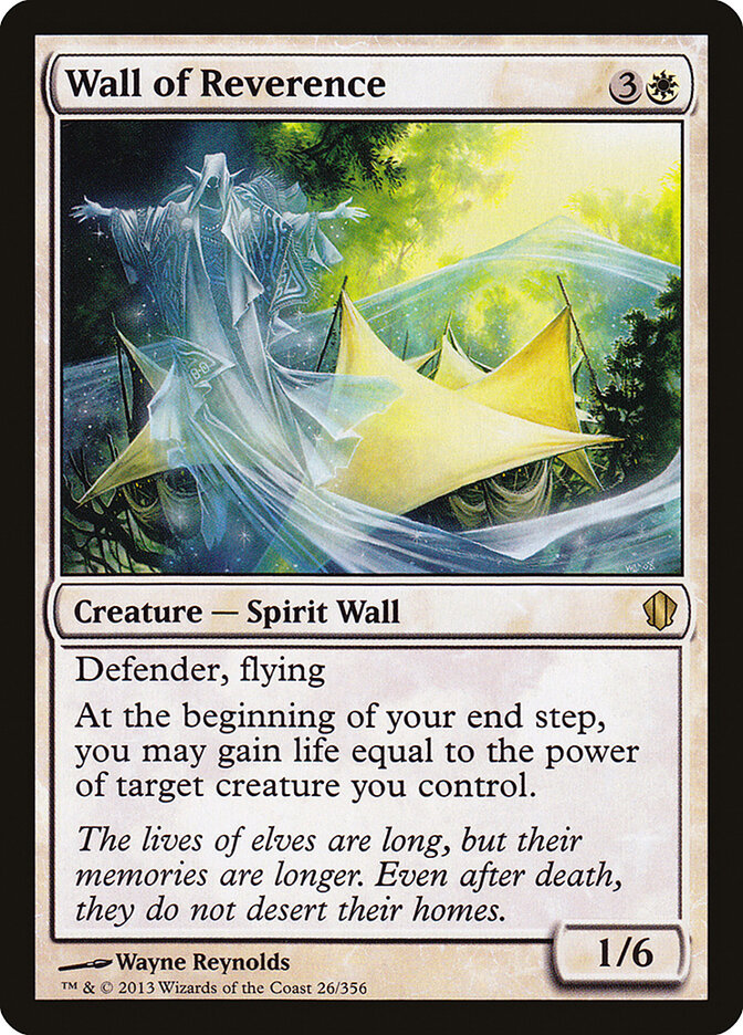 Wall of Reverence, Commander 2013 · 26/356