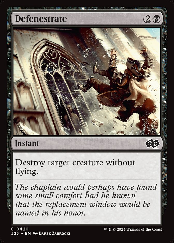 Defenestrate, Foundations Jumpstart · 0420