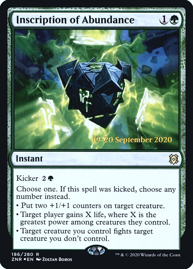 Inscription of Abundance, Zendikar Rising Promos · 186/280