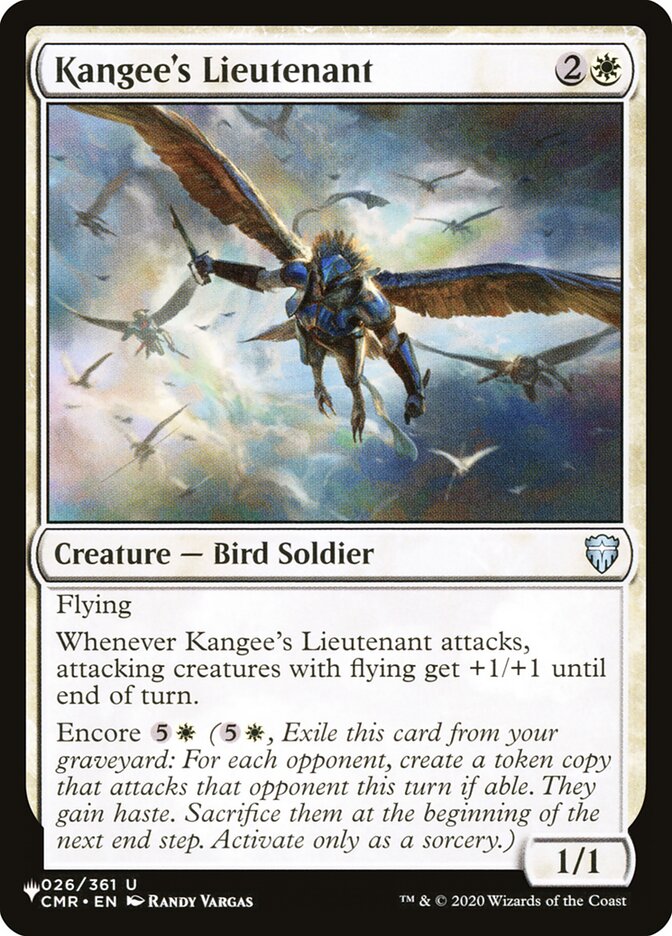 Kangee's Lieutenant, The List · cmr-26