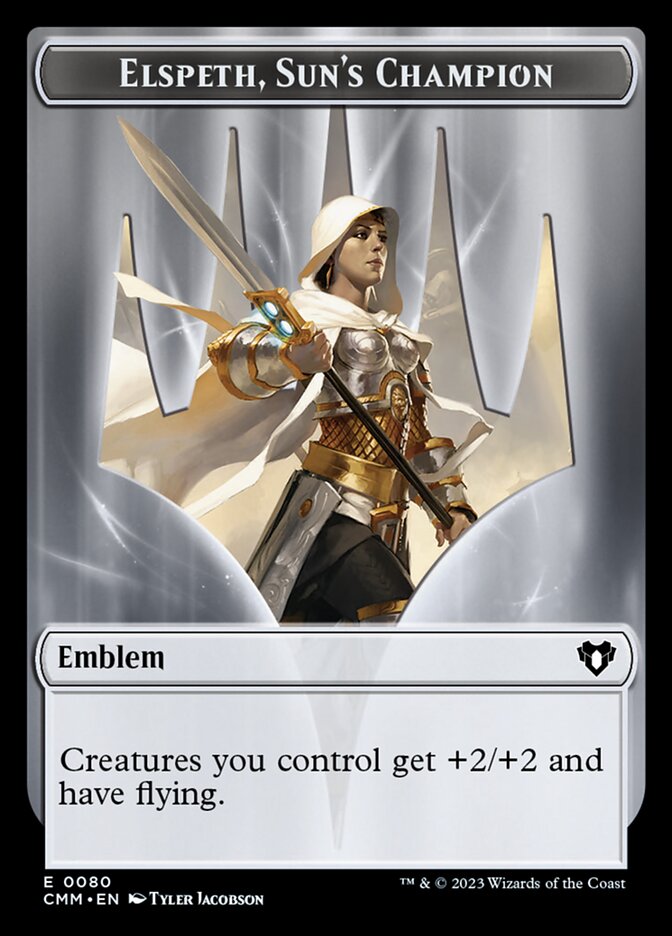 Elspeth, Sun's Champion Emblem, Commander Masters Tokens · 0080