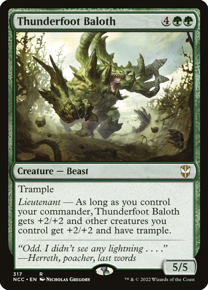 Thunderfoot Baloth, New Capenna Commander · 317