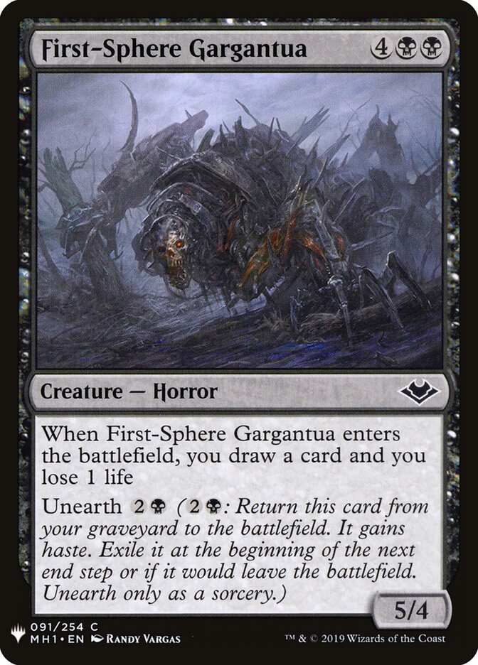 First-Sphere Gargantua, The List · mh1-91