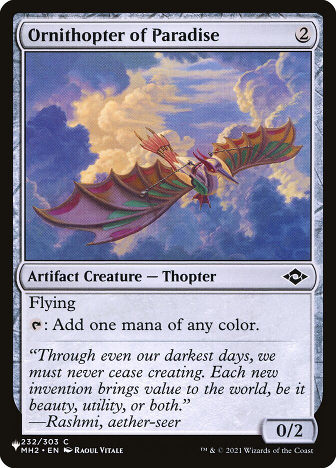 Ornithopter of Paradise, The List · mh2-232