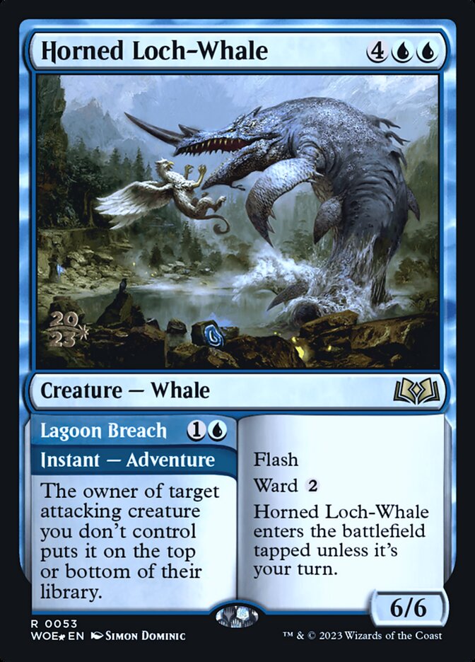 Horned Loch-Whale // Lagoon Breach, Wilds of Eldraine Promos · 0053