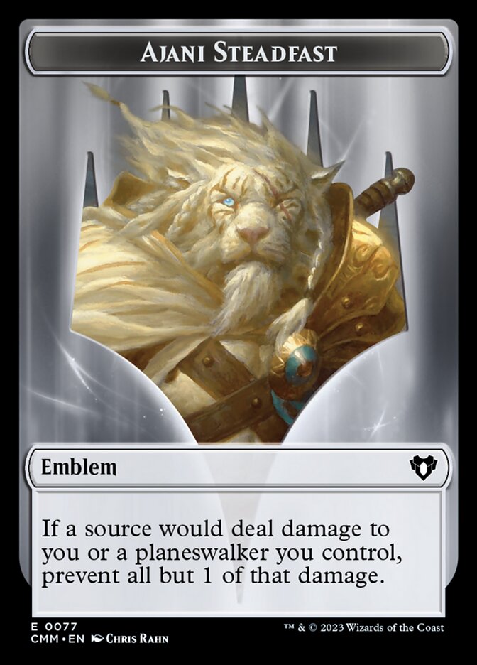 Ajani Steadfast Emblem, Commander Masters Tokens · 0077