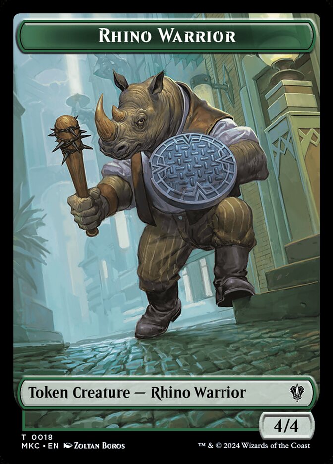 Rhino Warrior, Murders at Karlov Manor Commander Tokens · 0018