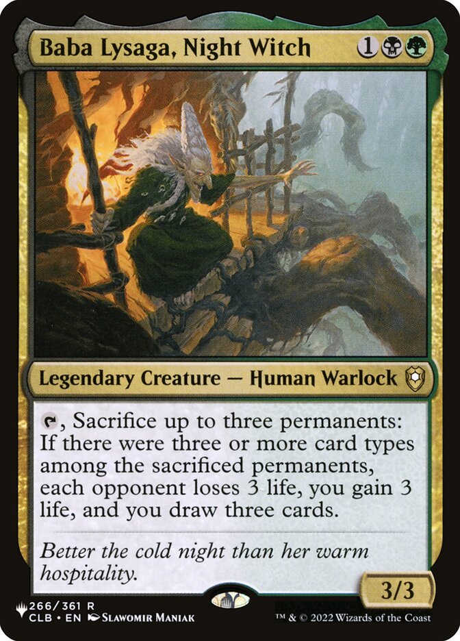 Baba Lysaga, Night Witch, The List · clb-266