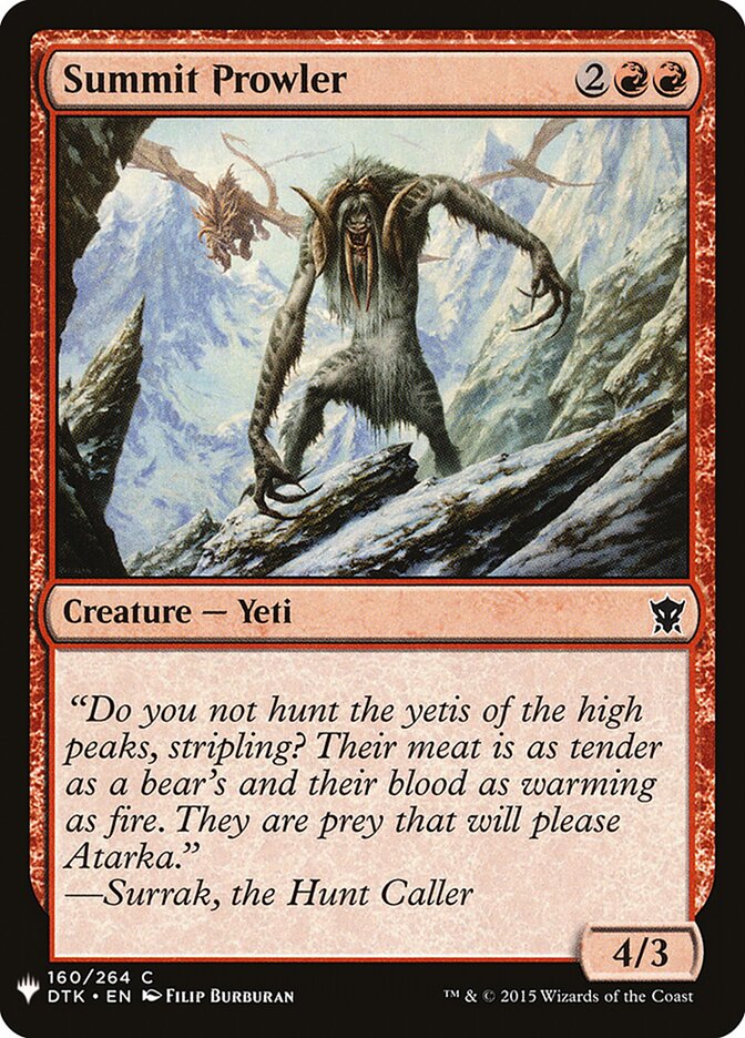 Summit Prowler, The List · dtk-160