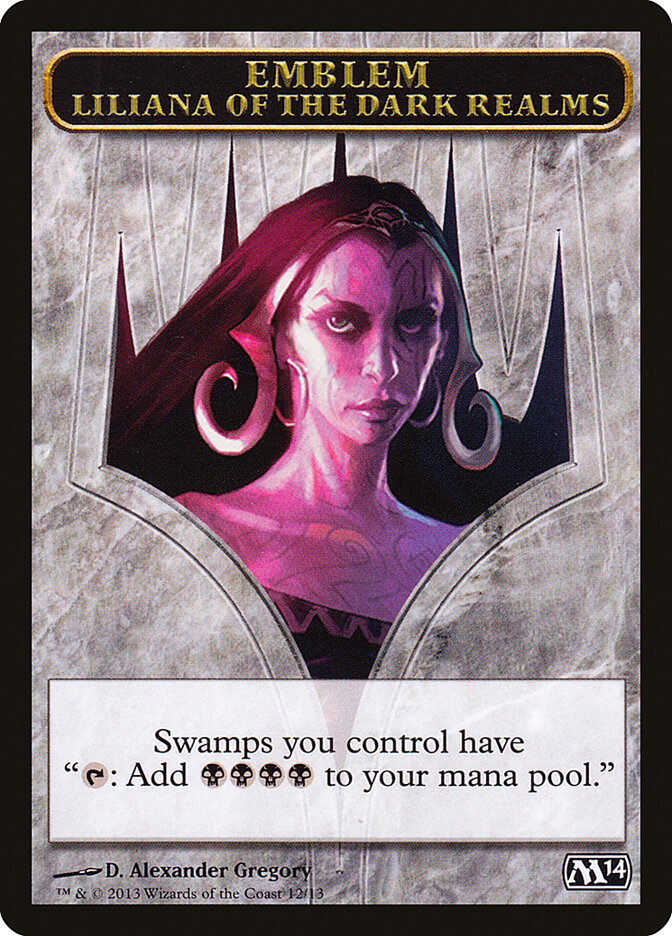 Liliana of the Dark Realms Emblem, Magic 2014 Tokens · 12