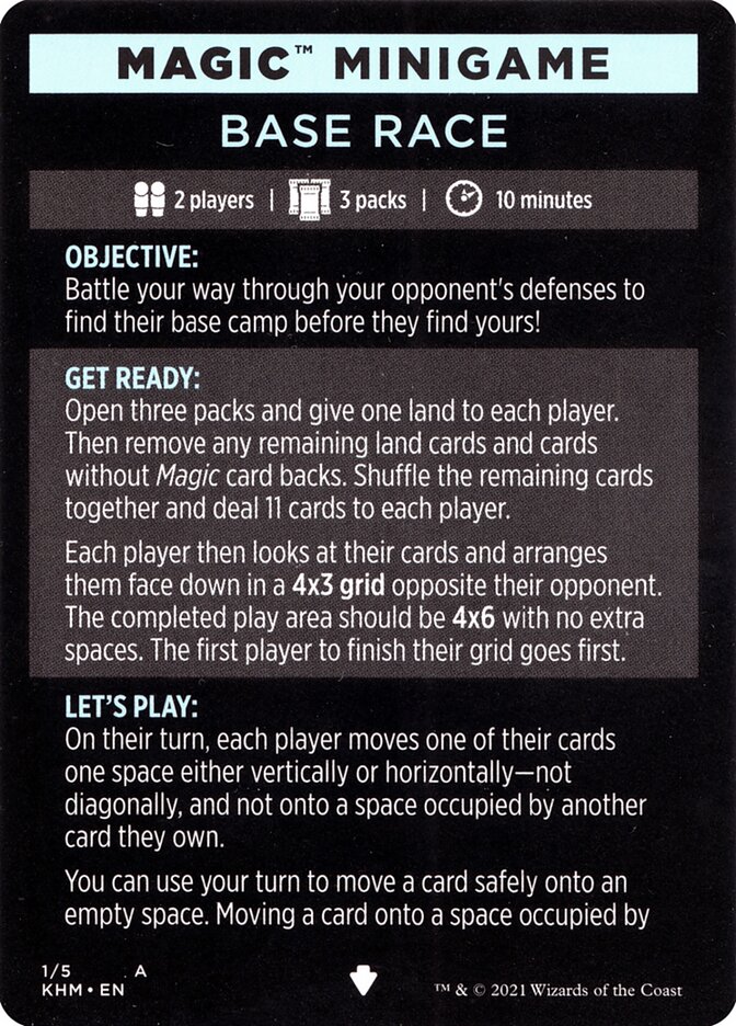 Base Race // Base Race (cont'd), Kaldheim Minigames · 001/005
