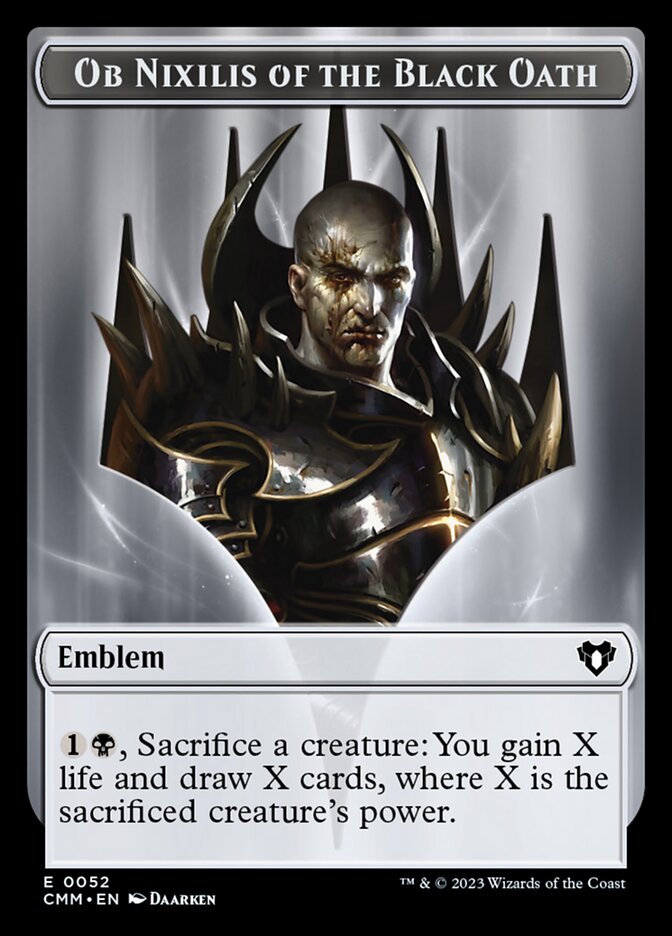 Ob Nixilis of the Black Oath Emblem, Commander Masters Tokens · 0052