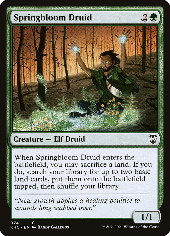 Springbloom Druid, Kaldheim Commander · 074