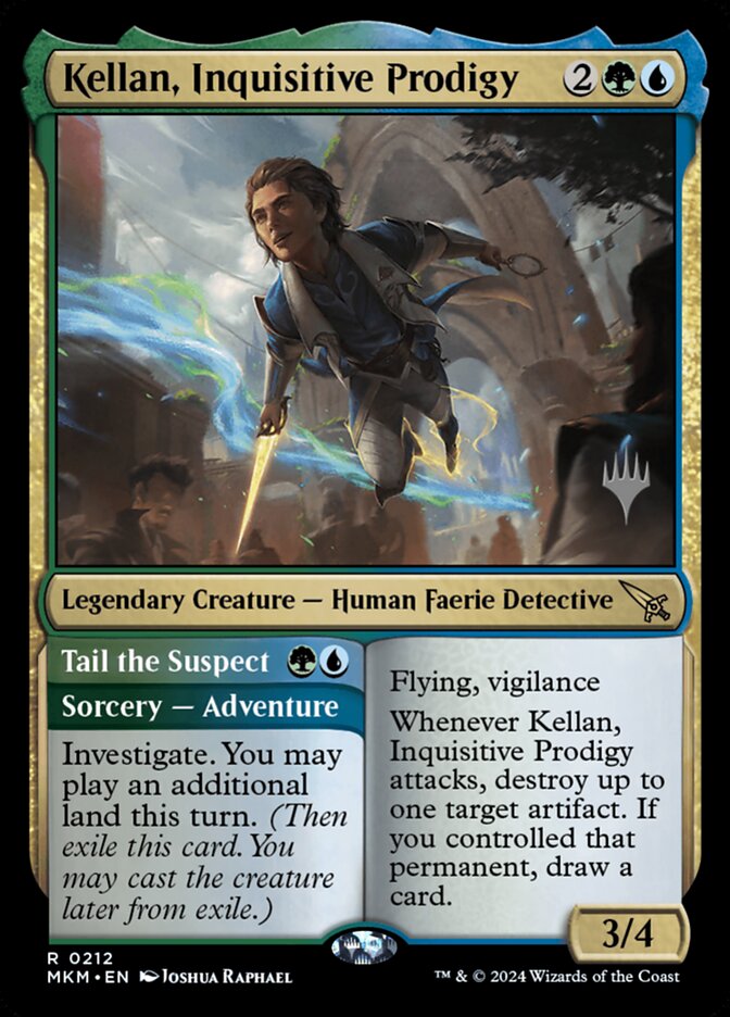 Kellan, Inquisitive Prodigy // Tail the Suspect, Murders at Karlov Manor Promos · 0212