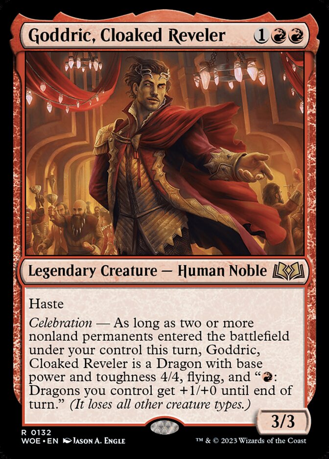 Goddric, Cloaked Reveler, Wilds of Eldraine · 0132