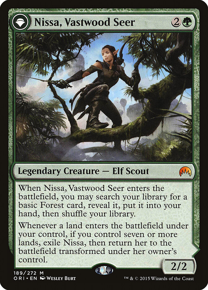 Nissa, Vastwood Seer // Nissa, Sage Animist, Magic Origins · 189/272
