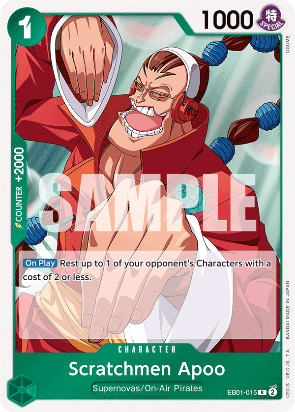 Scratchmen Apoo, One Piece Promotion Cards · EB01-015