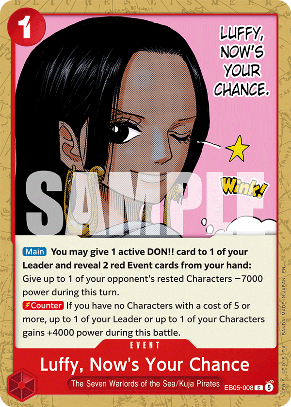 Luffy, Now's Your Chance, Extra Booster: One Piece Heroines Edition Vol. 2 · EB05-008