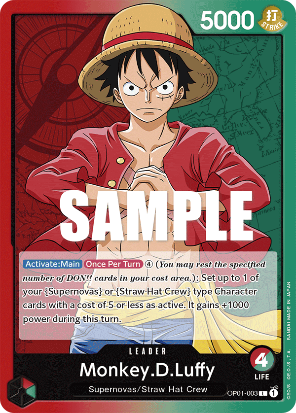 Monkey.D.Luffy, One Piece Demo Deck Cards · OP01-003