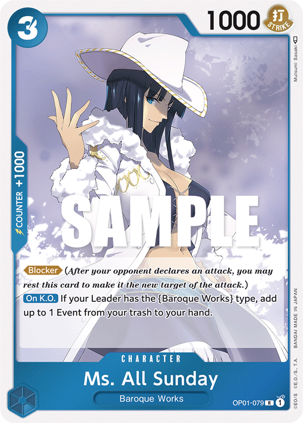 Ms. All Sunday, One Piece Promotion Cards · OP01-079