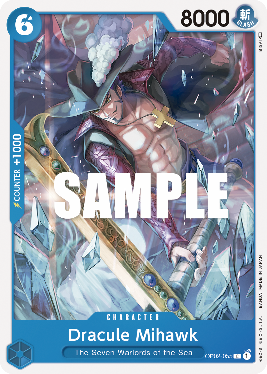 Dracule Mihawk, Paramount War Pre-Release Cards · OP02-055
