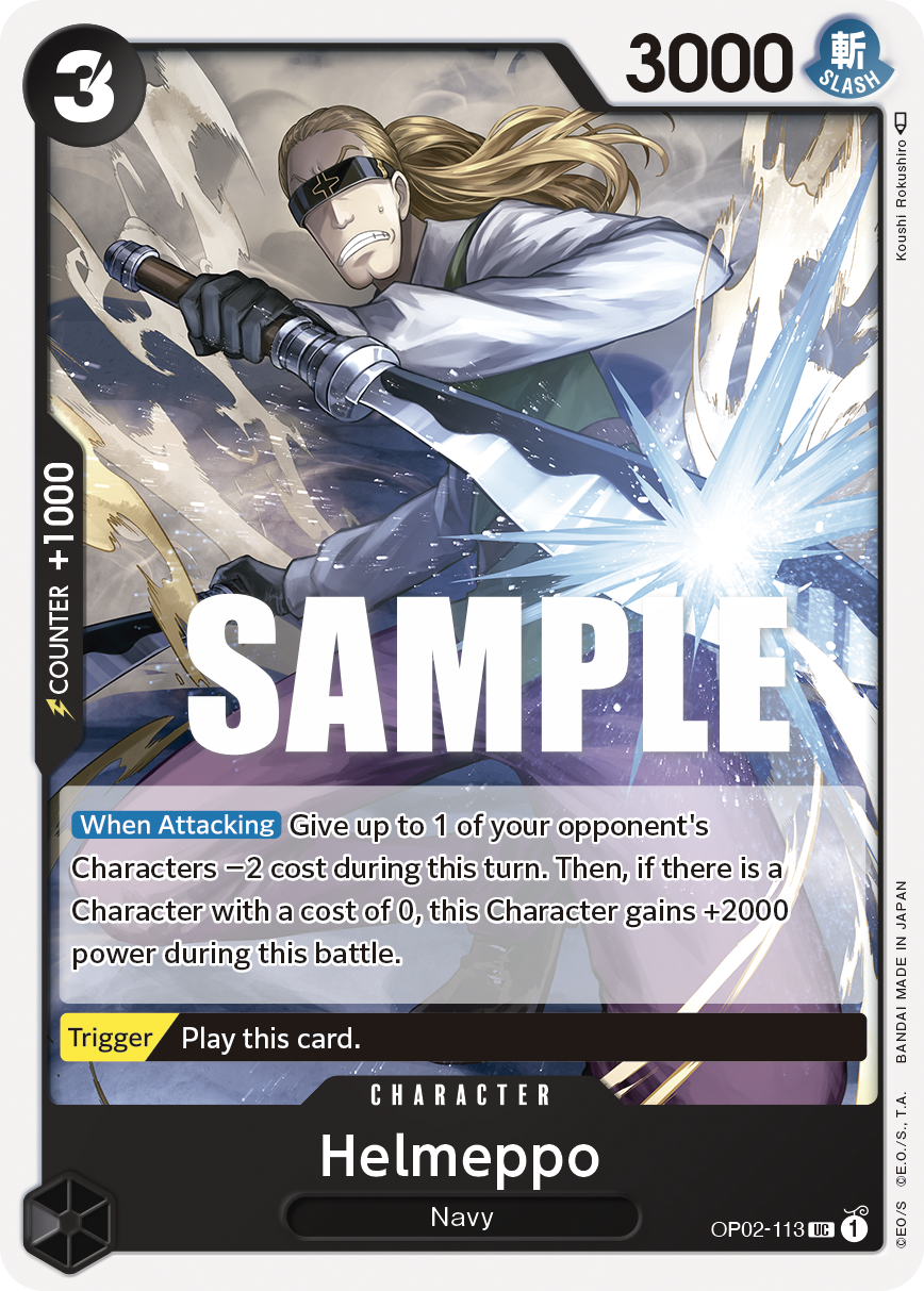 Helmeppo, Paramount War Pre-Release Cards · OP02-113