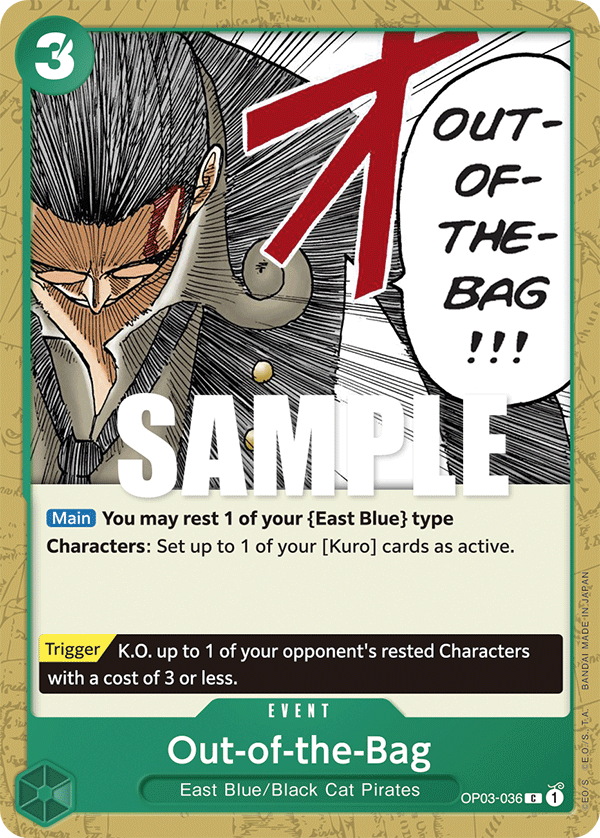 Out-of-the-Bag, Pillars of Strength Pre-Release Cards · OP03-036