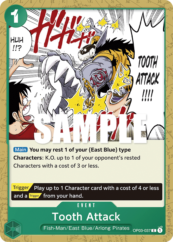 Tooth Attack, Pillars of Strength Pre-Release Cards · OP03-037