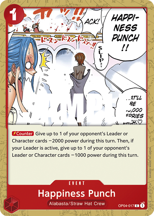 Happiness Punch, Kingdoms of Intrigue Pre-Release Cards · OP04-017