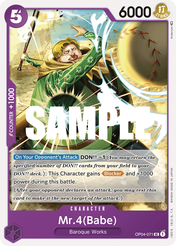 Mr.4, Kingdoms of Intrigue Pre-Release Cards · OP04-071