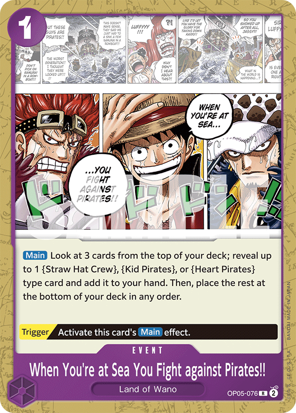 When You're at Sea You Fight against Pirates!!, ST-18: Starter Deck 18 PURPLE Monkey.D.Luffy · OP05-076