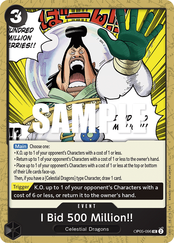 I Bid 500 Million!!, Awakening of the New Era: 1st Anniversary Tournament Cards · OP05-096