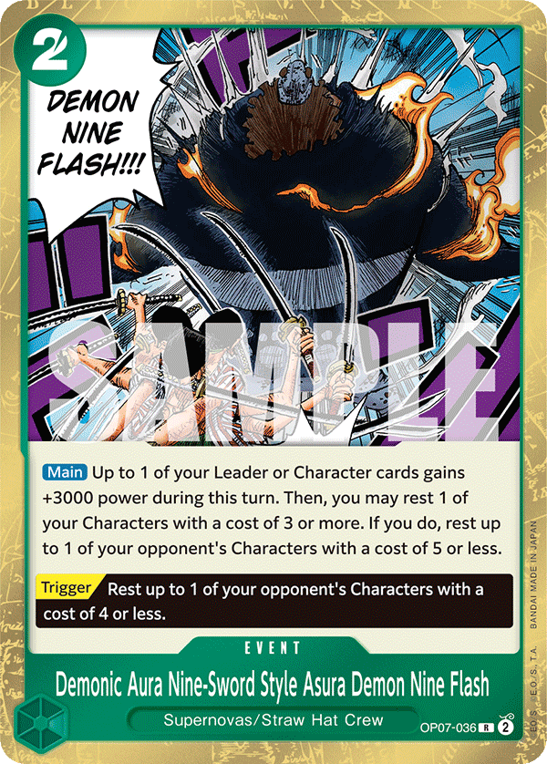 Demonic Aura Nine-Sword Style Asura Demon Nine Flash, 500 Years in the Future · OP07-036