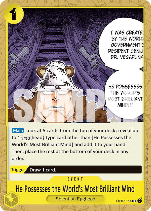 He Possesses the World's Most Brilliant Mind, 500 Years in the Future Pre-Release Cards · OP07-114