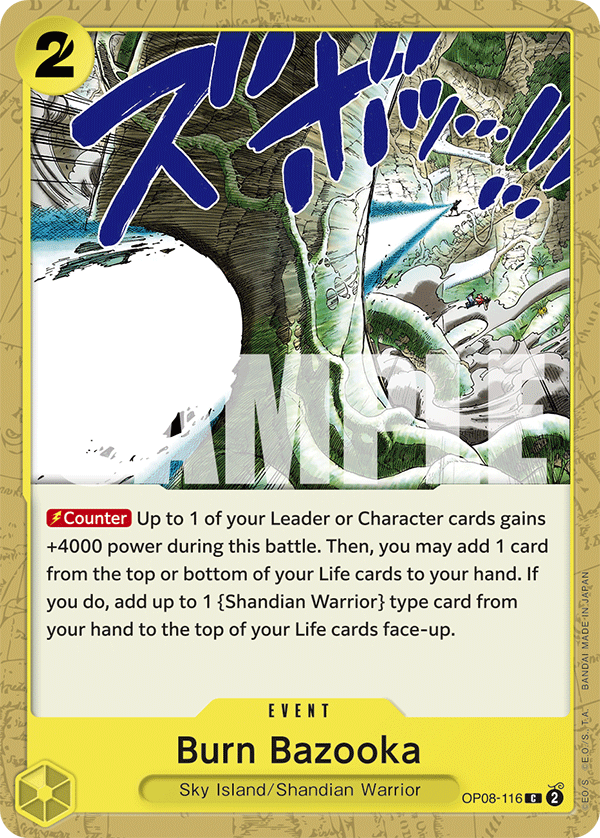 Burn Bazooka, Two Legends Pre-Release Cards · OP08-116