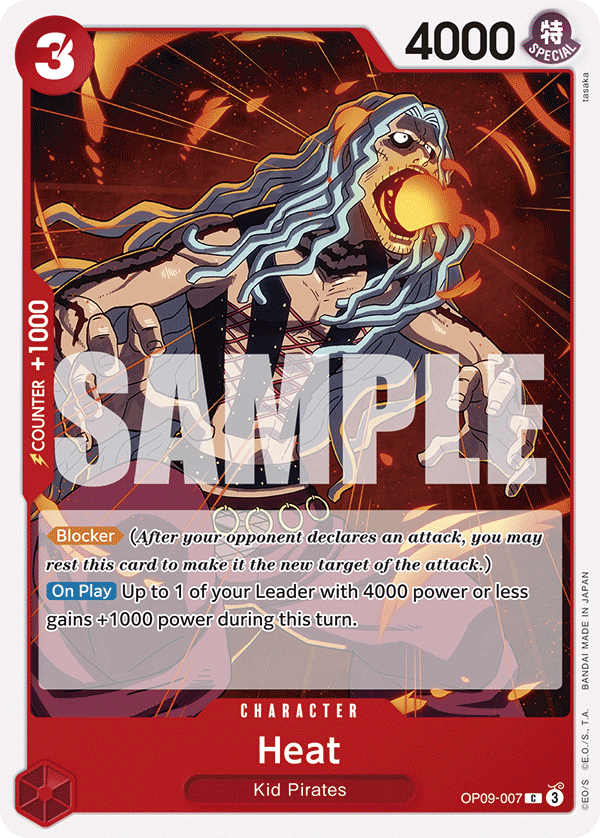 Heat, Emperors in the New World: 2nd Anniversary Tournament Cards · OP09-007